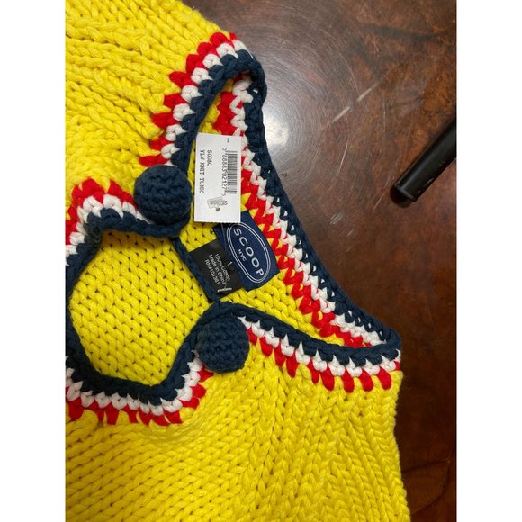 NWT Scoop NYC 100% Cotton Yellow Knit Tunic Sweater Size 4 - Picture 12 of 13
